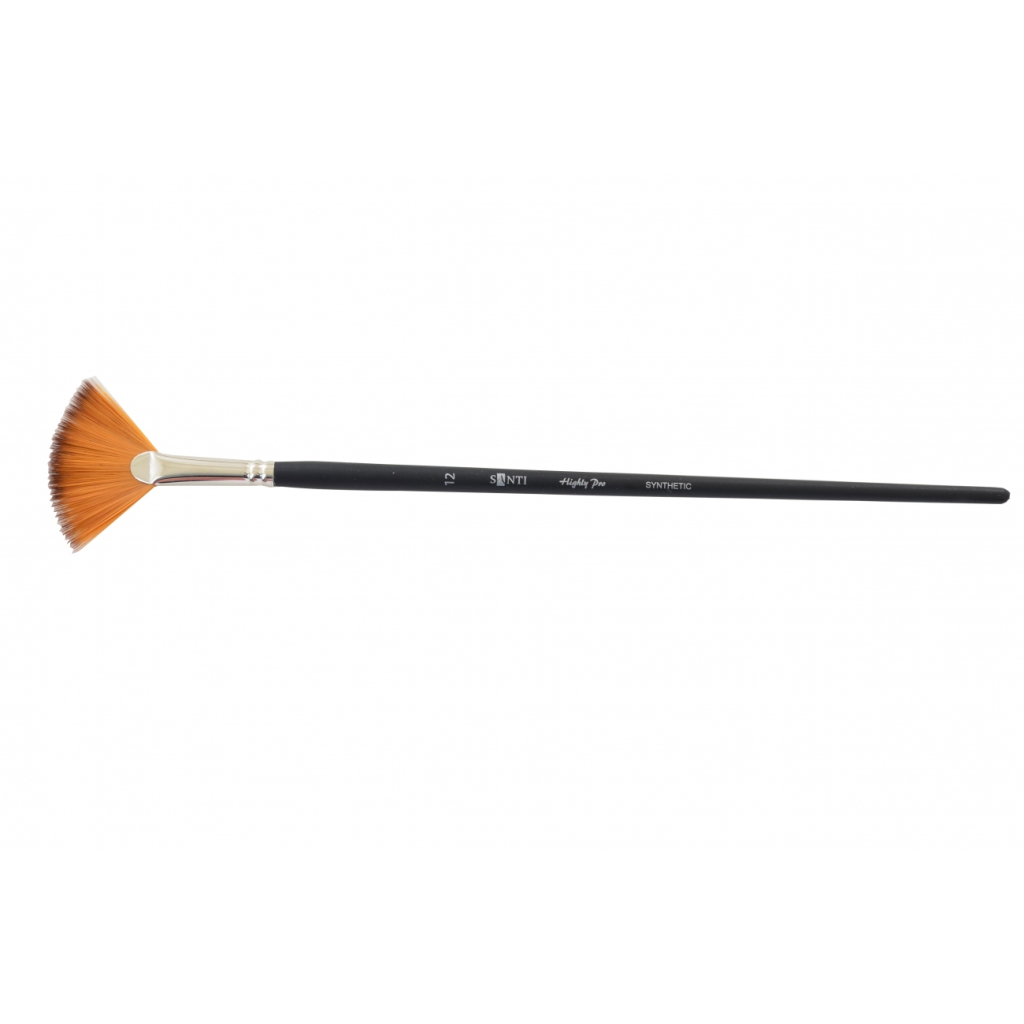 Пензлик для малювання Santi синтетика Highly Pro, довга ручка, віялова, №12 (310649) - зображення 1