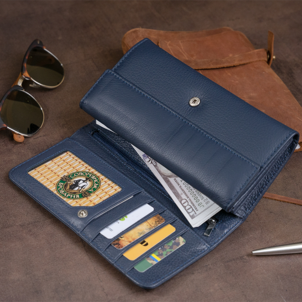 Гаманець ST Leather Шкіряний Синій (19291) - изображение 10