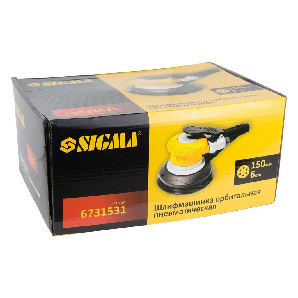 Шліфувальна машина Sigma пневматична орбітальна з пилозбірником 150мм (6731531) - зображення 12