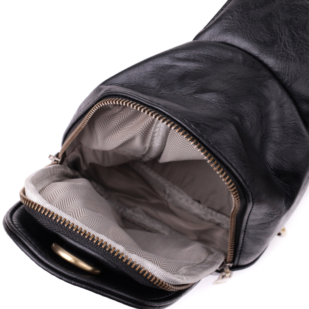 Сумка Vintage Жіноча слінг через плече з екошкіри Чорна (sale_15117) - зображення 7