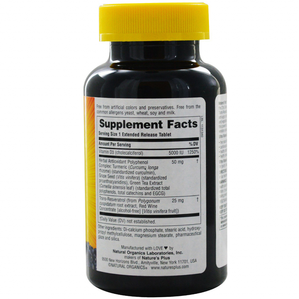 Вітамін Natures Plus Ультра вітамін D3 5000 МE, Nature's Plus, 90 таблеток (NTP1045) - изображение 2