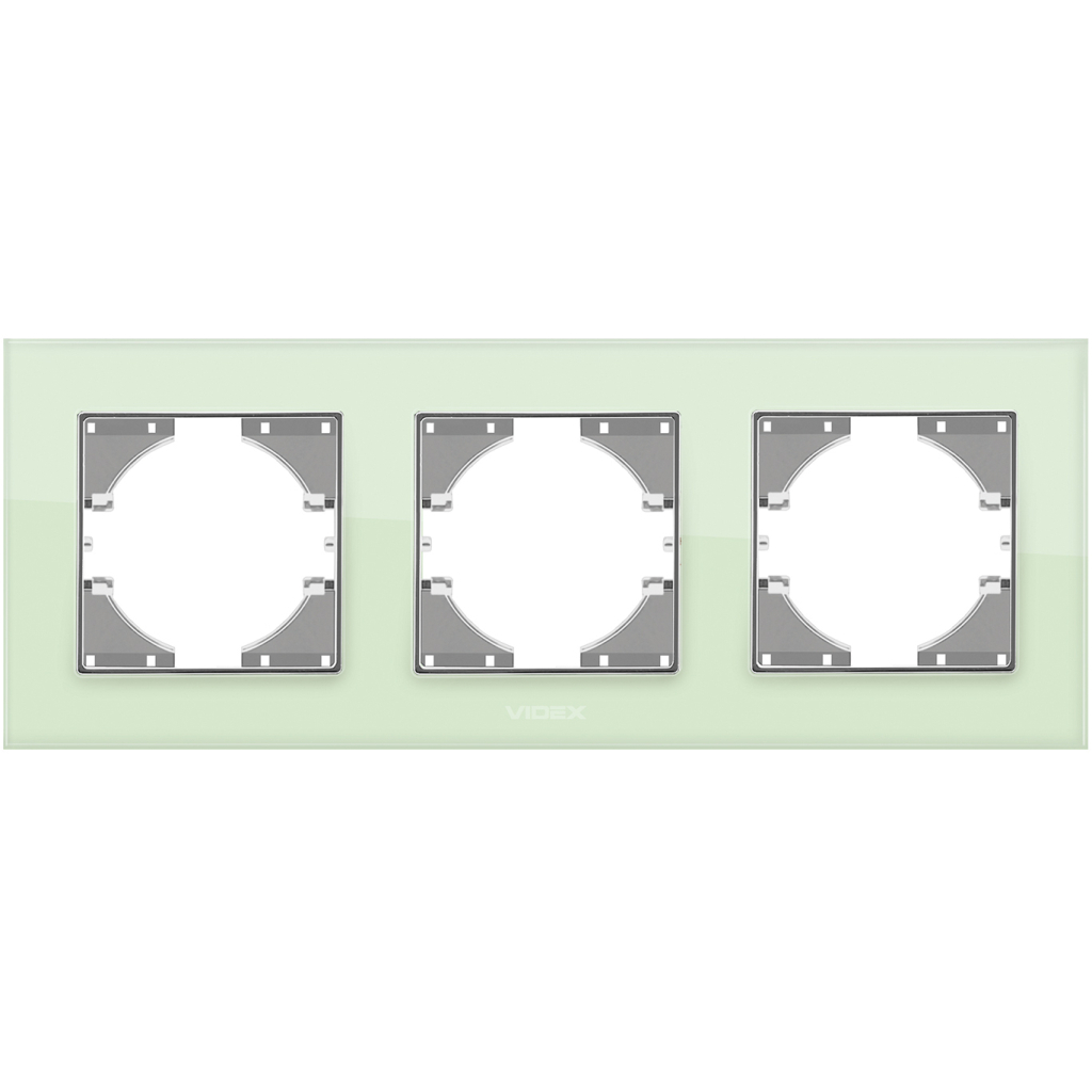 Рамка Videx BINERA зелене скло 3 поста (VF-BNFRG3H-GR) - изображение 2