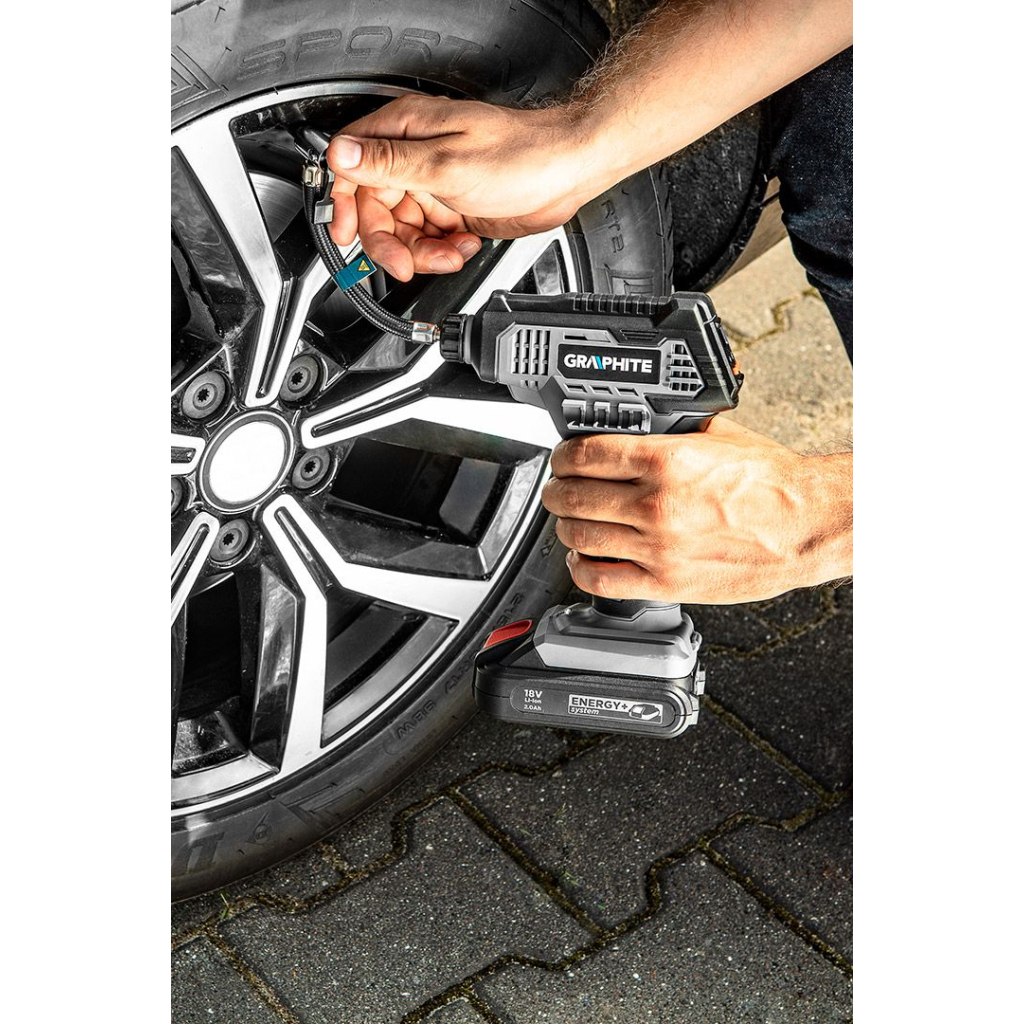 Автомобільний компресор Graphite Energy+ 18V, 7бар (без АКБ та ЗП) (58G041) - зображення 2
