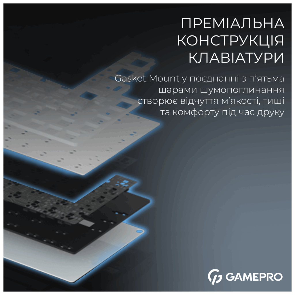 Клавіатура GamePro Asgard Valhalla Pro Rainy Switch Bluetooth/2.4G/USB USB White with display (MK160W-D-Pro) - зображення 8