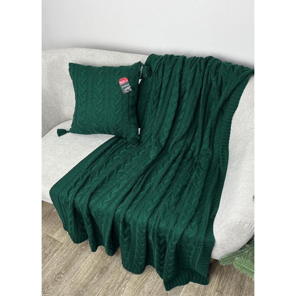 Наволочка Прованс декоративна в'язана Hit Kosa зелена 45х45 (031667) - зображення 4