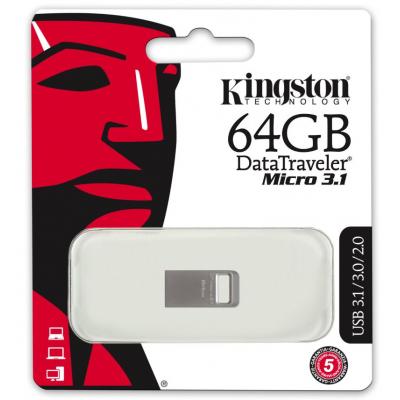 USB флеш накопичувач Kingston 64GB DataTraveler Micro USB 3.1 (DTMC3/64GB) - зображення 4