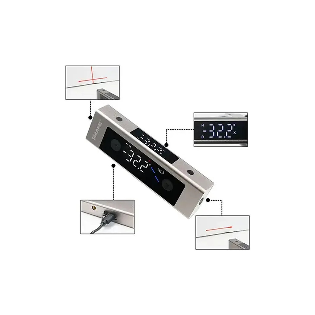 Кутомір Protester цифровий багатофункціональний із лазером, 4*90° (5342) - изображение 3