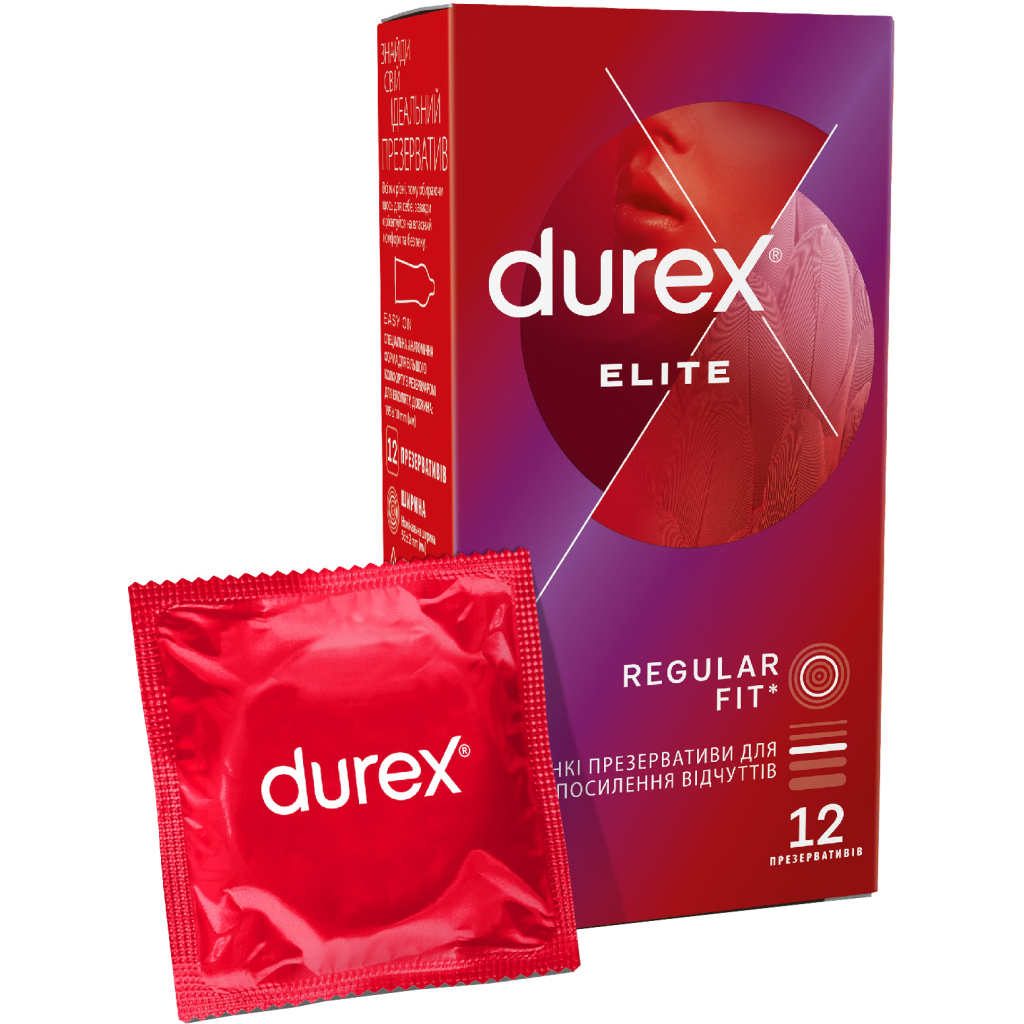 Презервативи Durex Elite латексні з силіконовою змазкою (тонкі) 12 шт. (5010232954229) - изображение 1