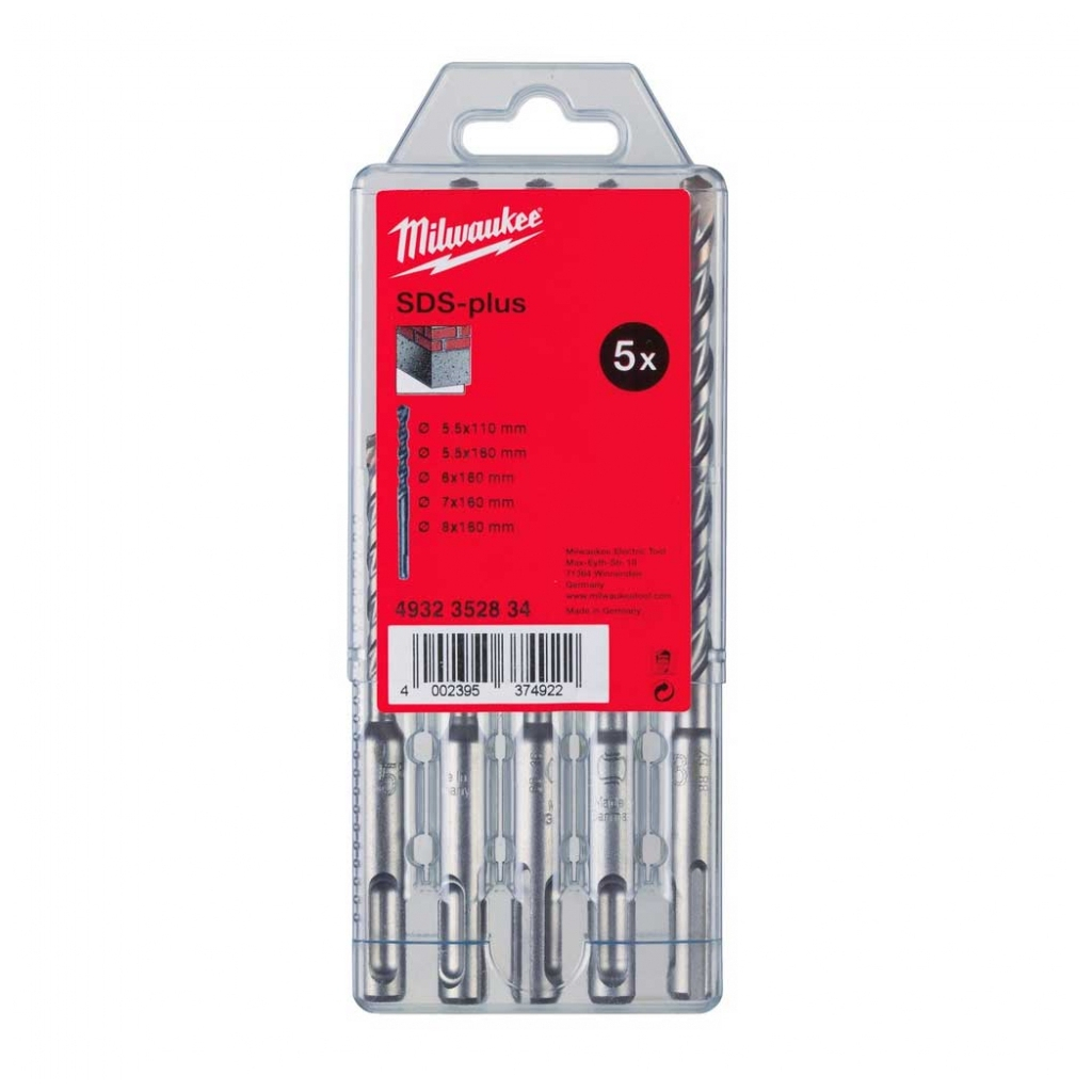 Набір бурів Milwaukee SDS-PLUS M2 5шт (4932352834) - зображення 2