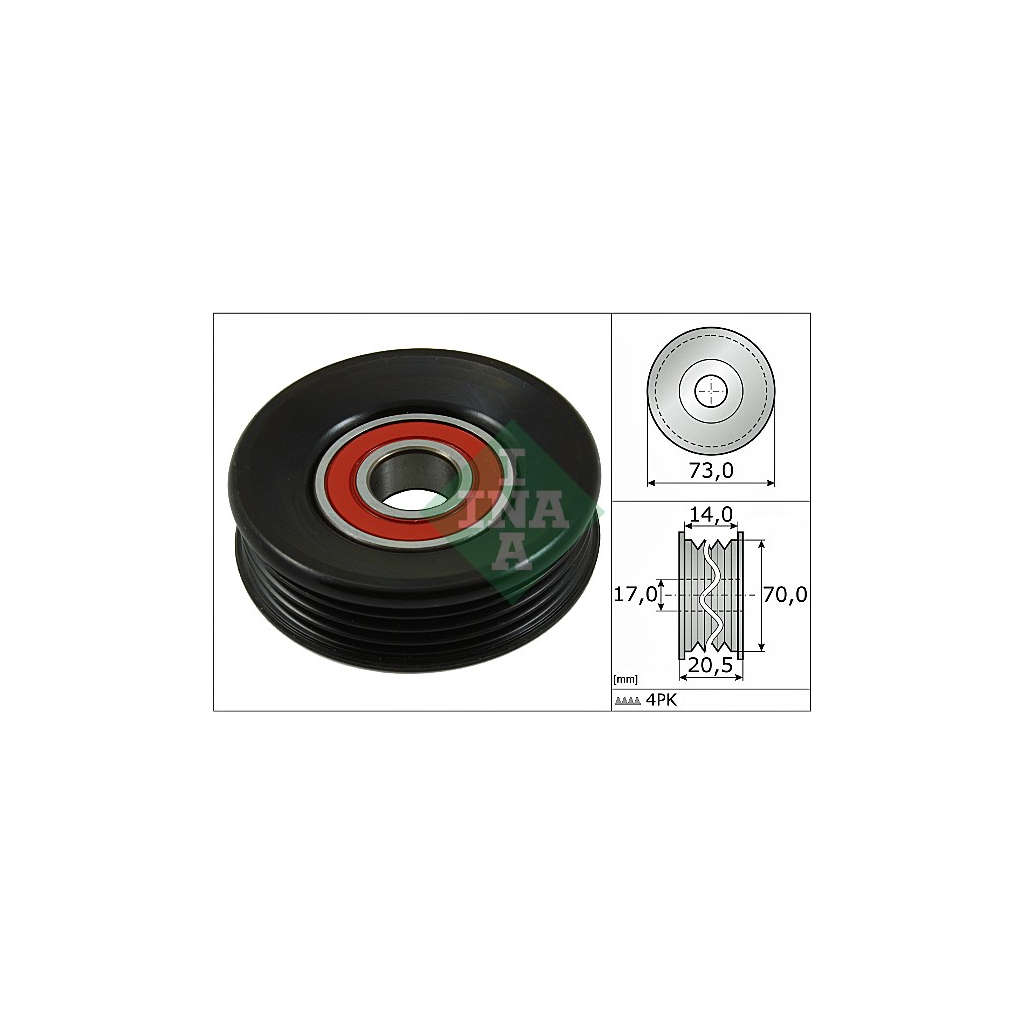 Ролик натягувача ременя INA 531 0853 10 - зображення 1