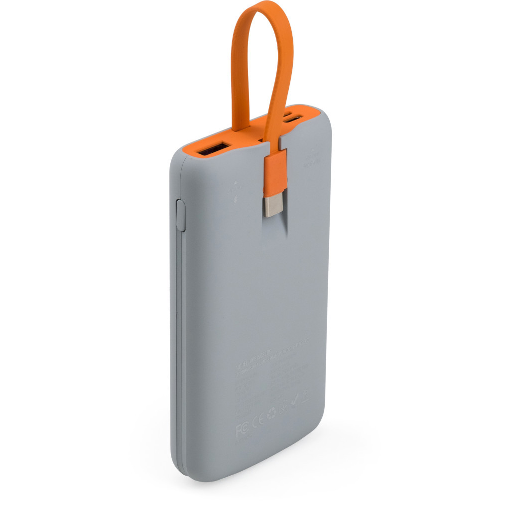 Батарея універсальна Vinga 10000 mAh SuperQC soft touch w/cable 22.5W dark grey (VPB1SQSCDG) - зображення 2