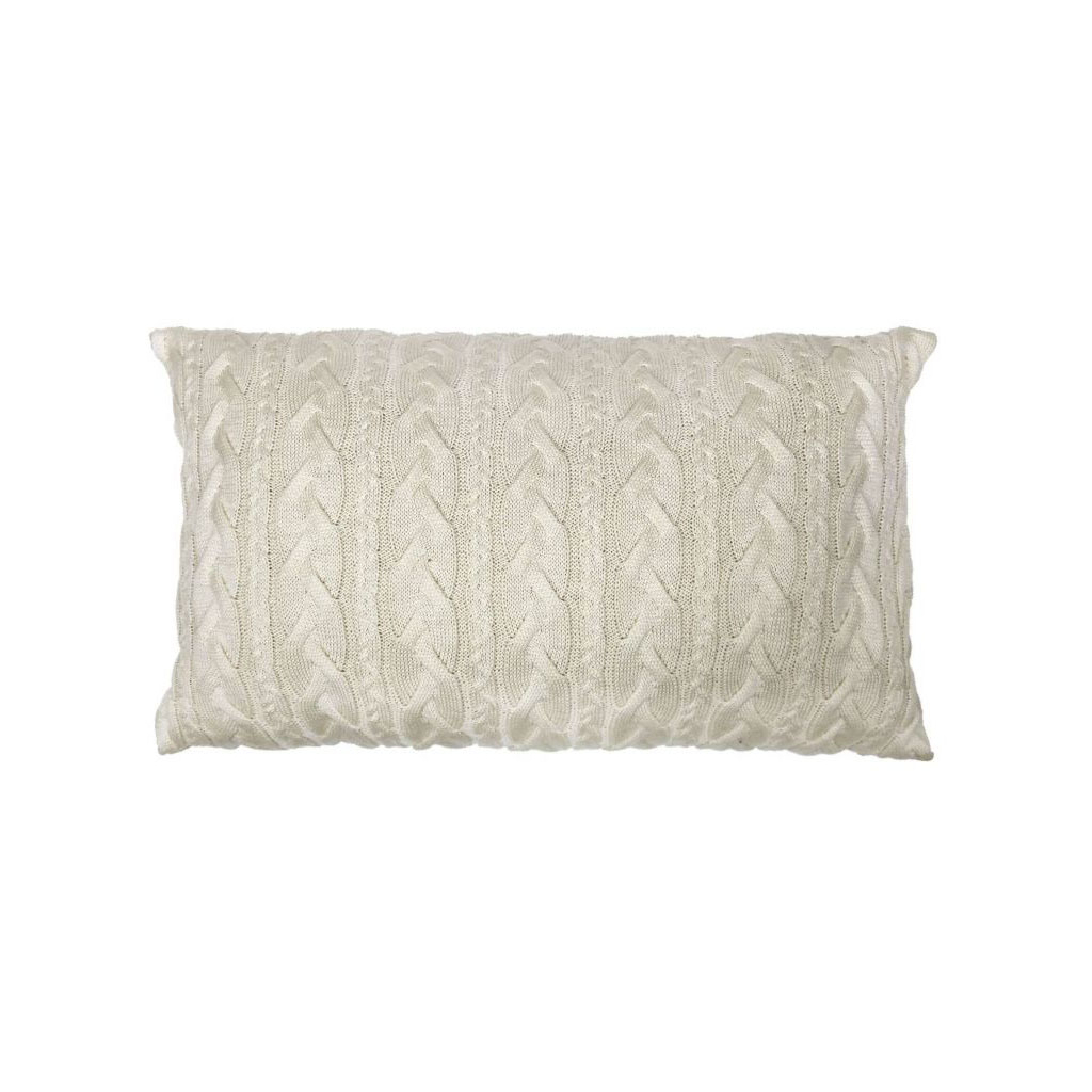 Подушка Прованс декоративна в'язана Коса молочна 30х45 (4823093436909) - зображення 1