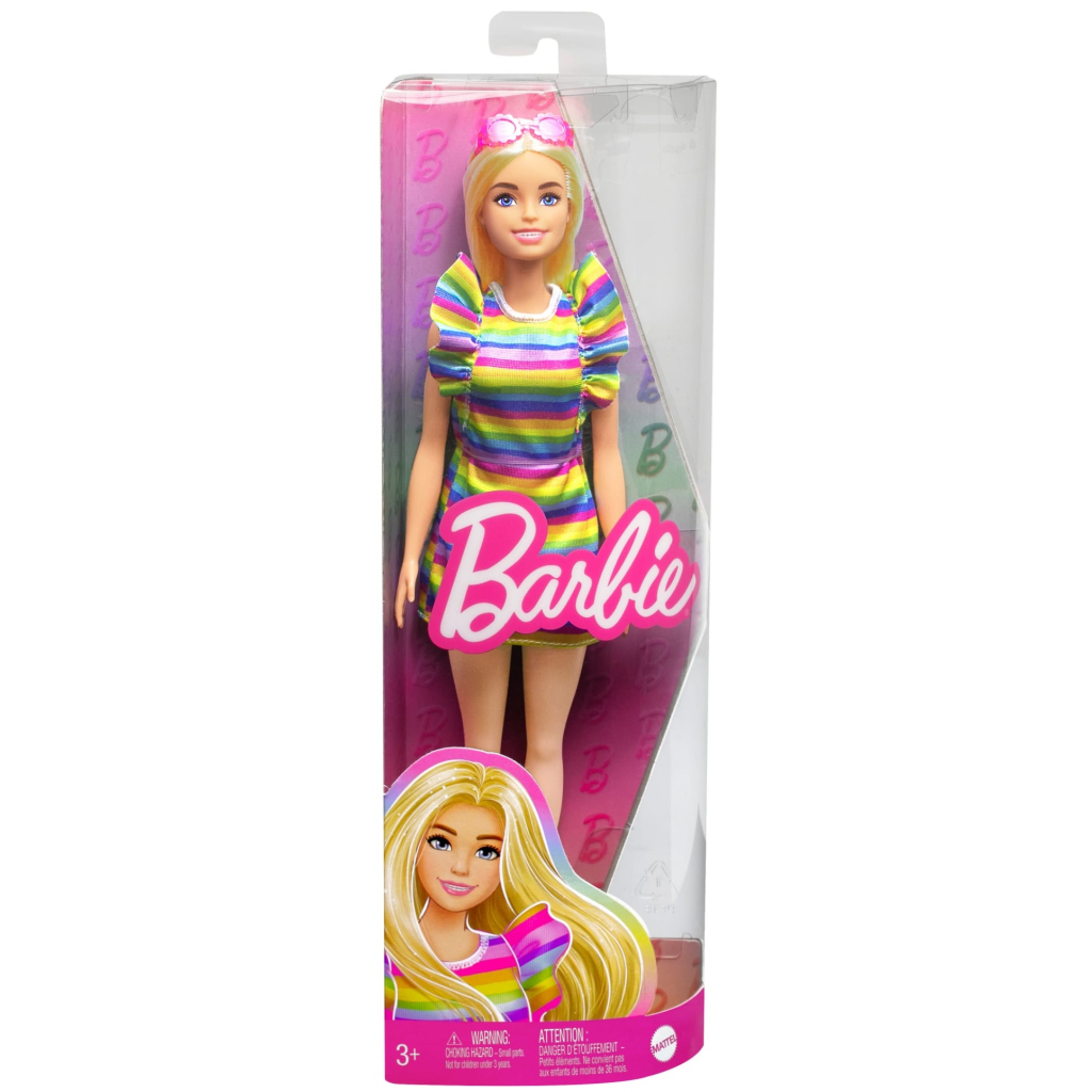Лялька Barbie Fashionistas з брекетами у смугастій сукні (HPF73) - зображення 6