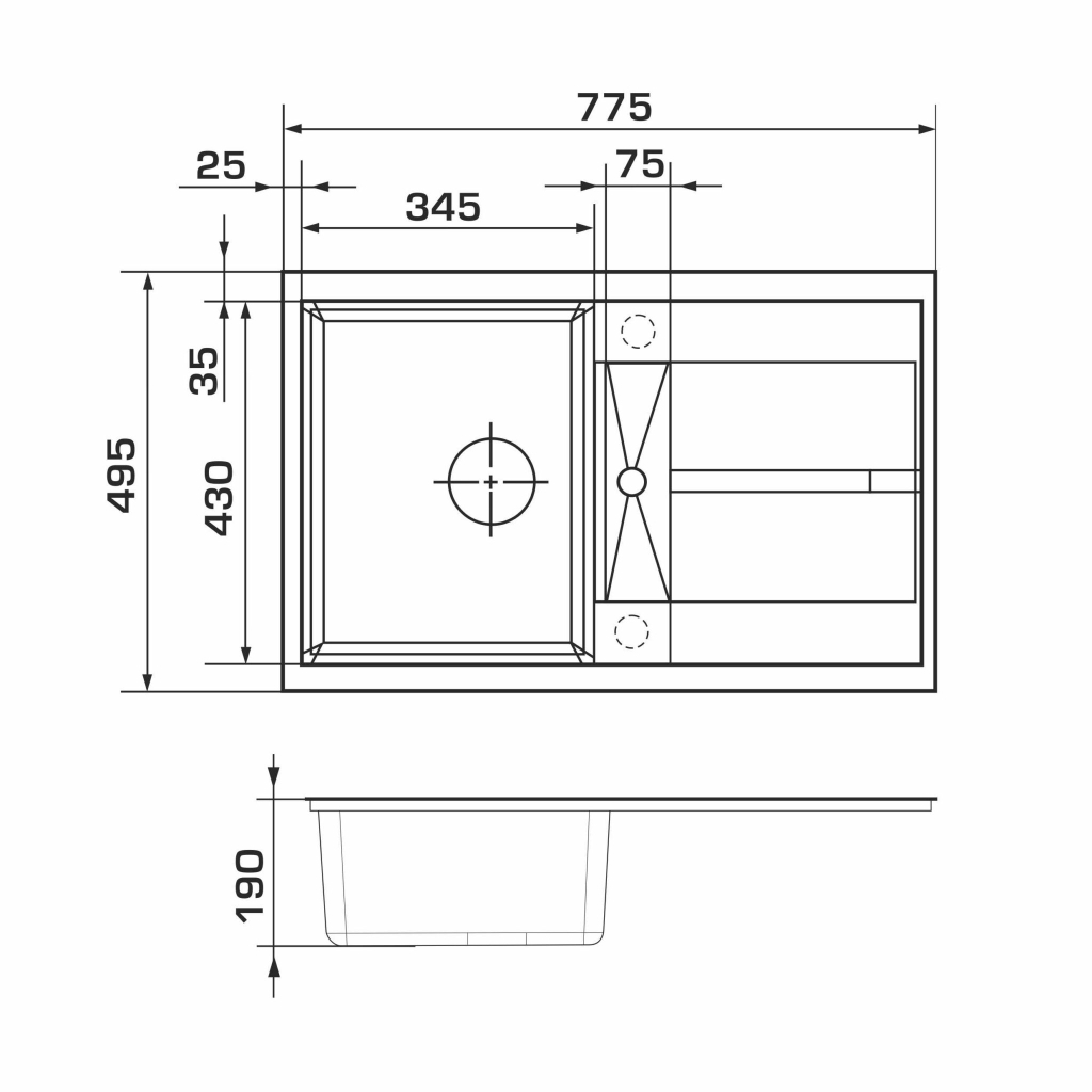 Мийка кухонна GRANADO VALENCIA gris (gr0708) - зображення 6