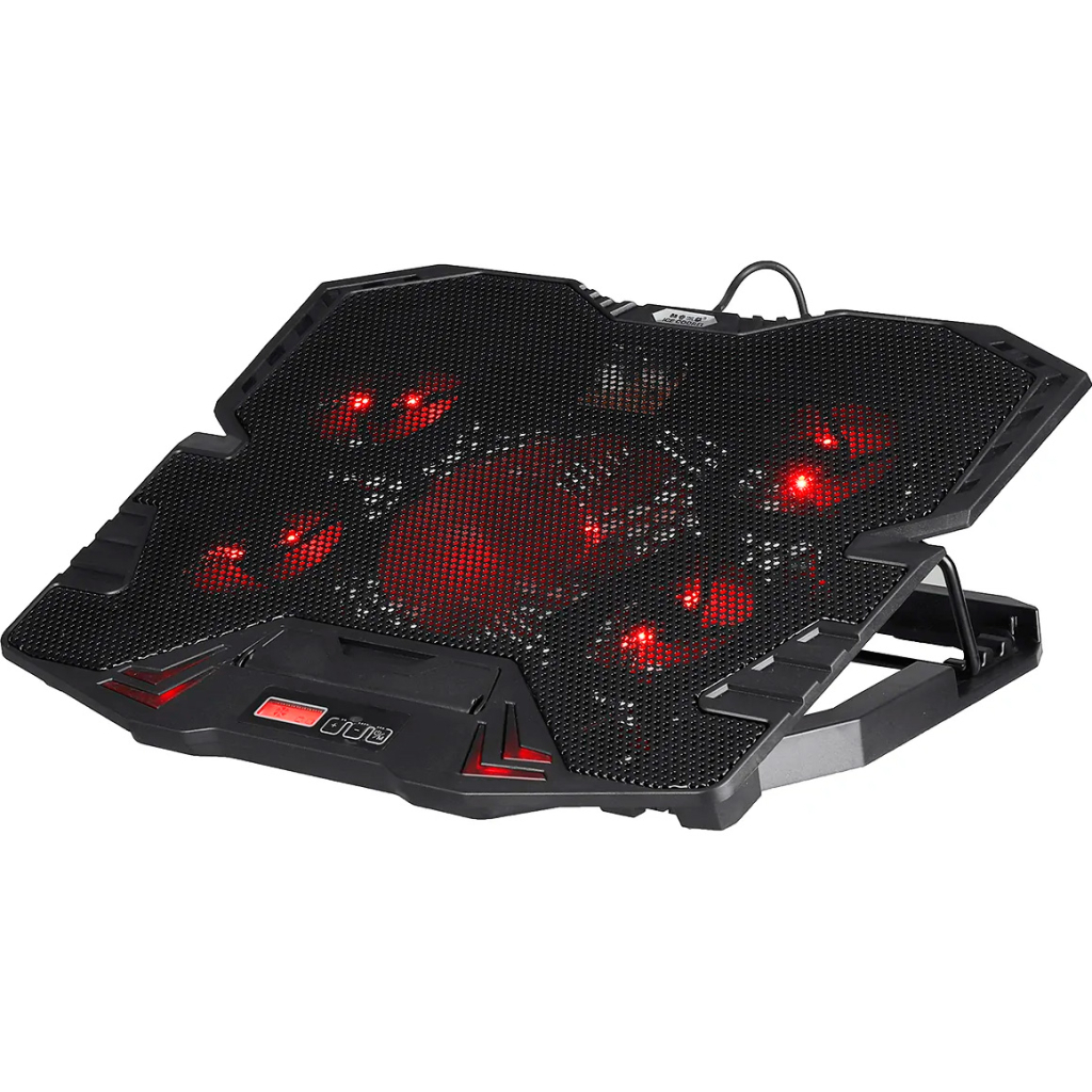 Підставка до ноутбука IceCoorel 10-15", 1*125mm 1400 RPM + 4*70mm 2500 RPM, 2*USB, 365x297x30mm, Red (K5Red) - зображення 3
