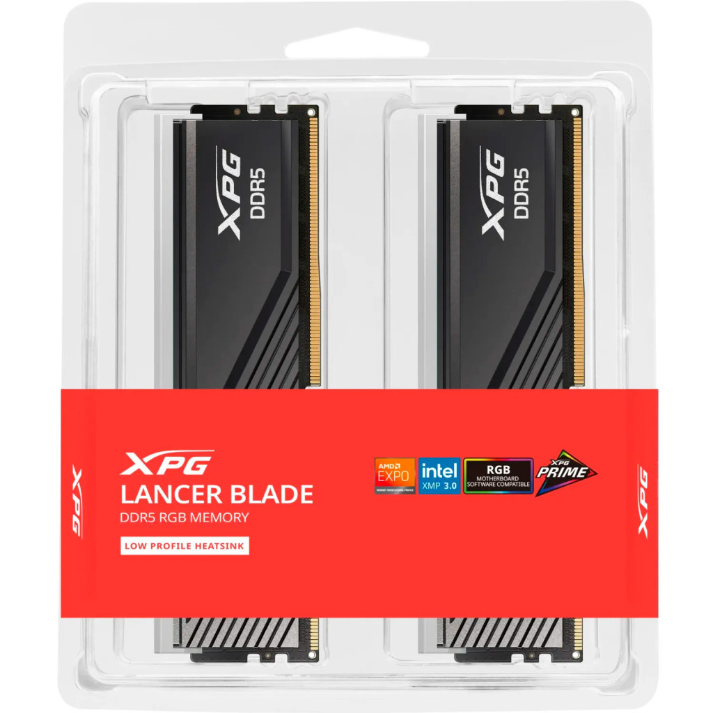 Модуль пам'яті для комп'ютера DDR5 32GB (2x16GB) 6000 MHz XPG Lancer Blade RGB Black ADATA (AX5U6000C3016G-DTLABRBK) - зображення 4