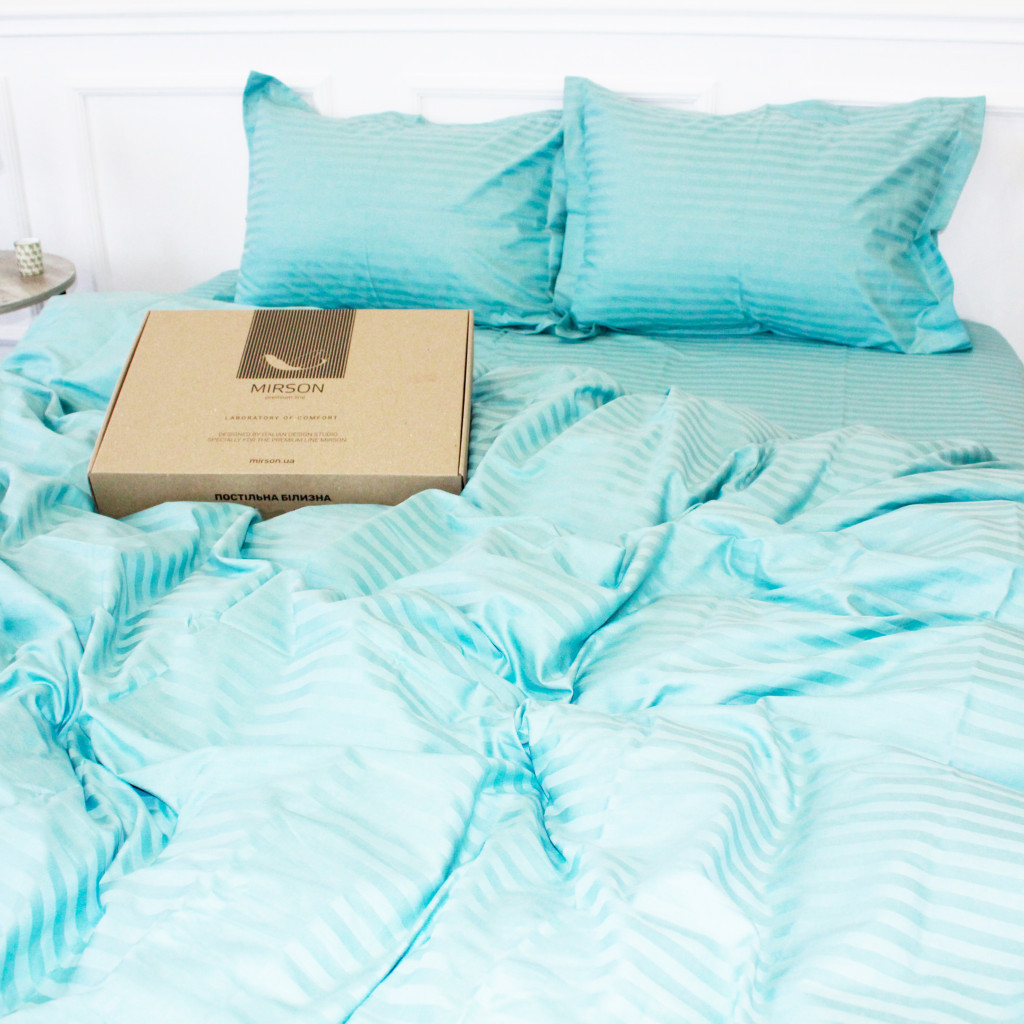 Постільна білизна MirSon Satin 30-0015GreenWave 160х220 Сімейний (2200005253281) - зображення 5