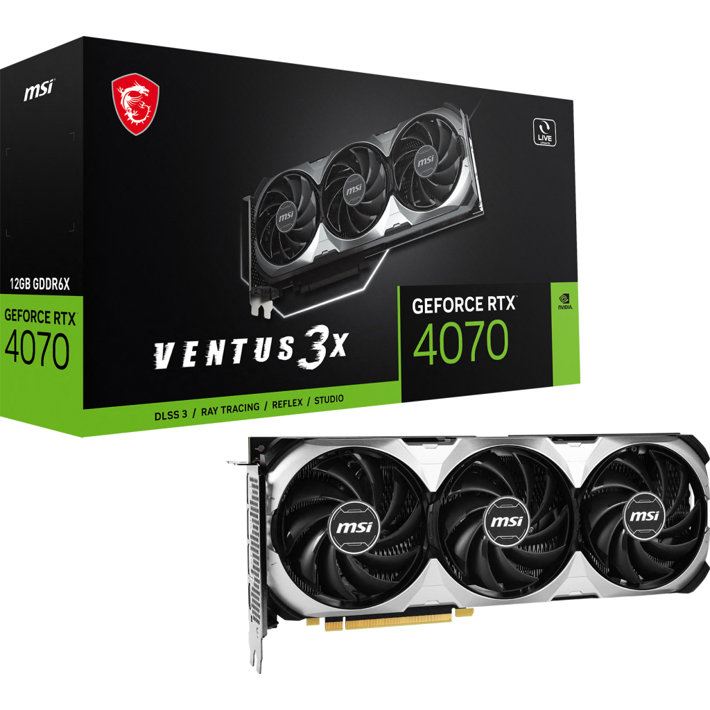 Відеокарта MSI GeForce RTX4070 12Gb VENTUS 3X OC (RTX 4070 VENTUS 3X 12G OC) - зображення 1