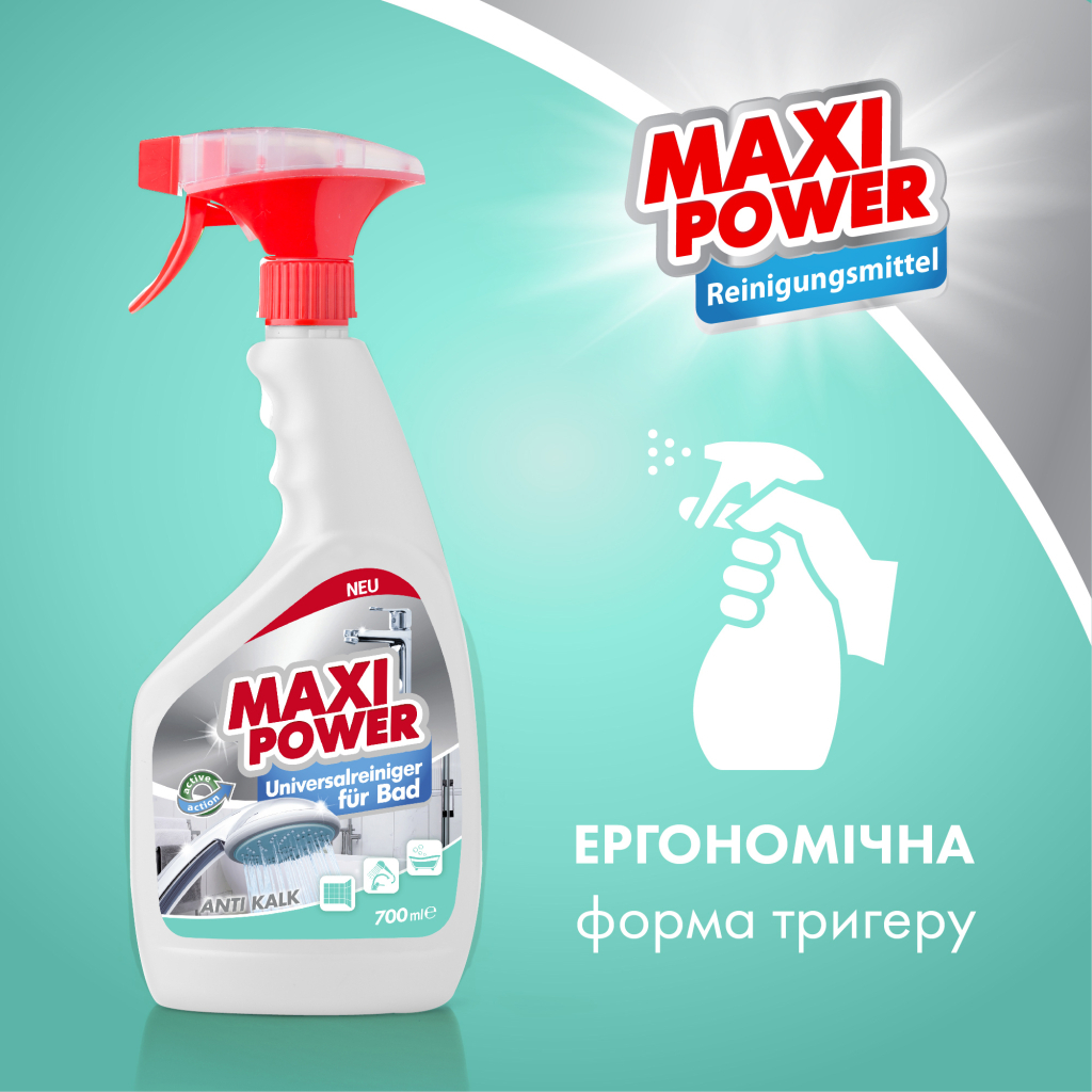 Спрей для чищення ванн Maxi Power Універсальний 700 мл (4823098411932) - изображение 3