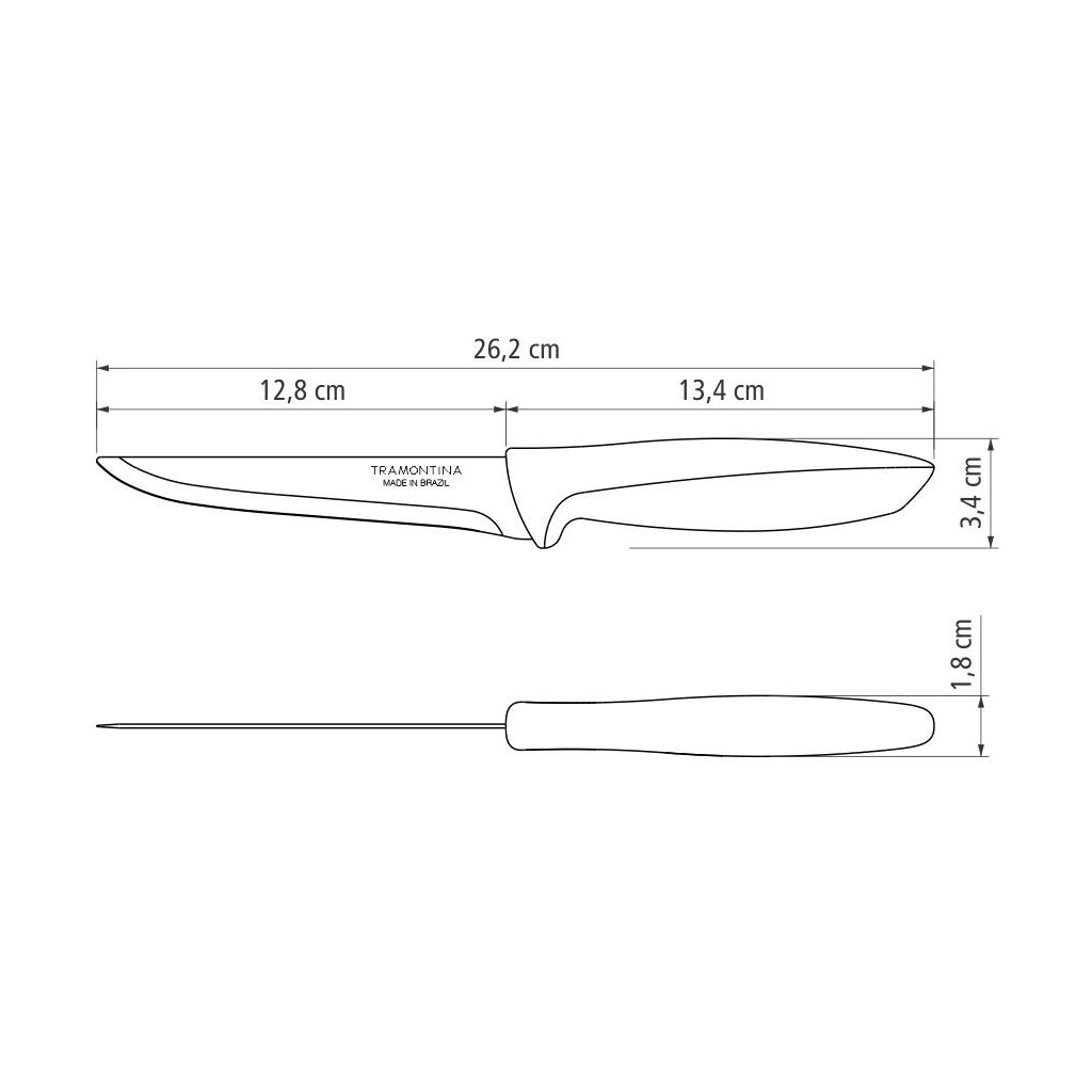 Кухонний ніж Tramontina Plenus Light Grey Bone 127 мм (23425/135) - зображення 4