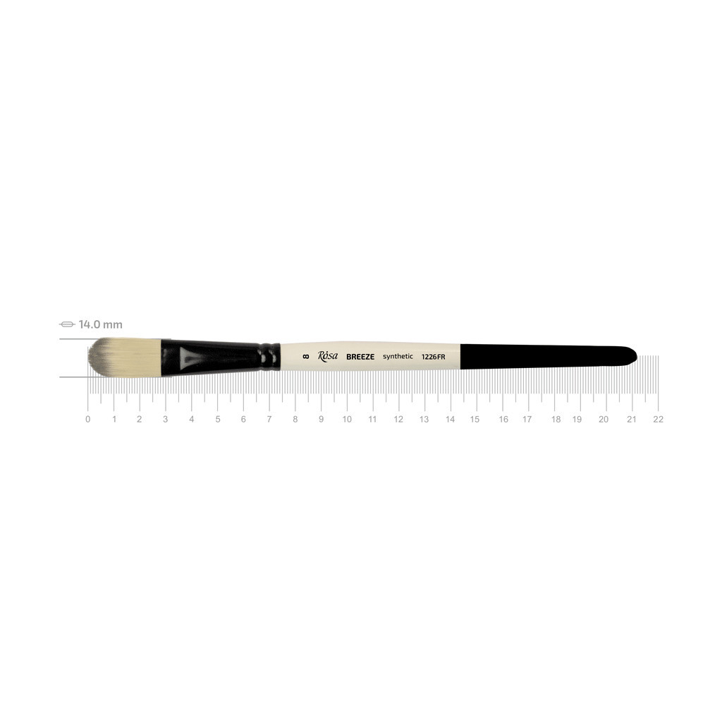 Пензлик для малювання Rosa Синтетика овальна, BREEZE 1226FR, №8 (4823098535584) - изображение 1