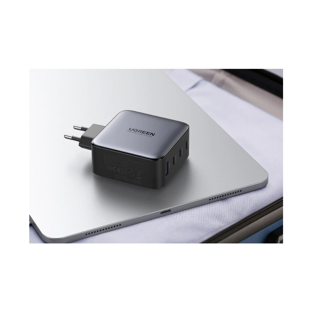 Зарядний пристрій Ugreen Nexode USB-A+3*USB-C 100W GaN Te ch Fast Black (CD226) - зображення 4