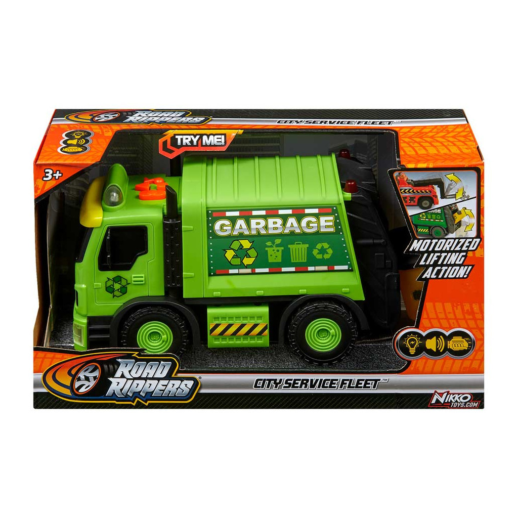Машина Road Rippers City service fleet Сміттєвоз зелена моторизована (20191) - зображення 4