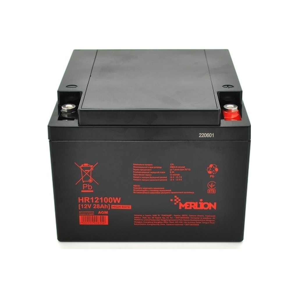 Батарея до ДБЖ Merlion HR12100W, 12V 28Ah (HR12100W) - зображення 1