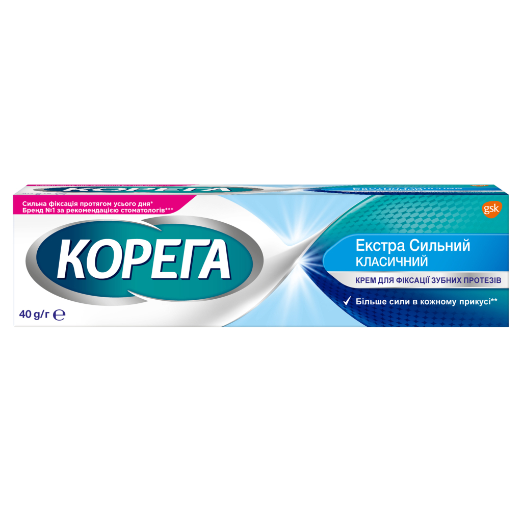 Крем для фіксації зубних протезів Corega Екстра сильний 40 г (4820127150145) - зображення 1