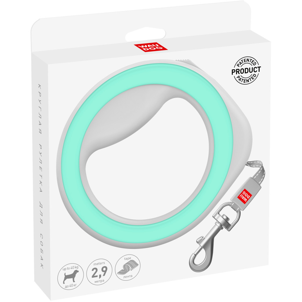 Повідець для собак WAUDOG R-leash світловідбиваюча стрічка XS-M до 40 кг 2.9 м салатовий (81275) - зображення 2