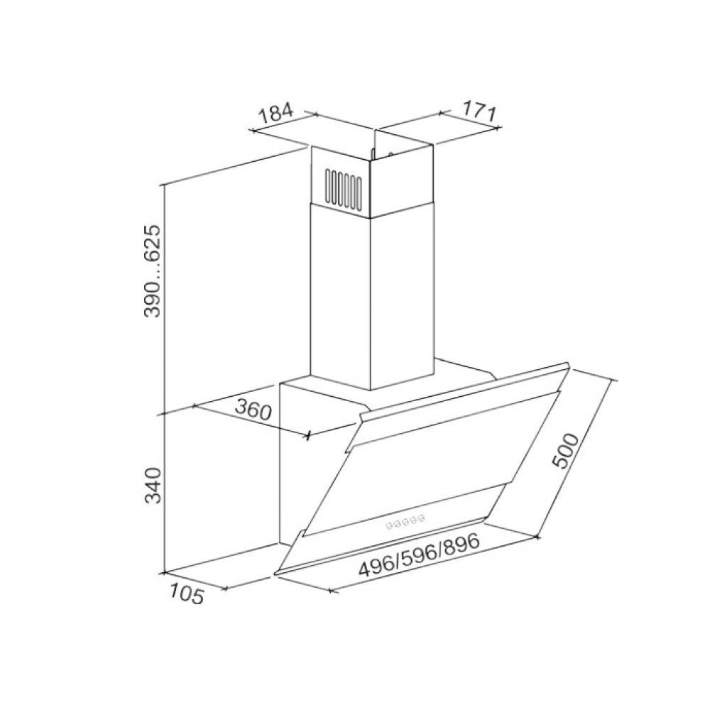 Витяжка кухонна Eleyus Focus 700 60 BL - зображення 12