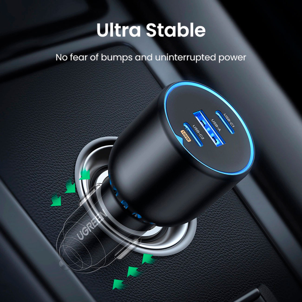 Зарядний пристрій Ugreen 3xUSB 130W (2xUSB-C+USB-A) QC 3.0 black (CD293) (90413) - зображення 9