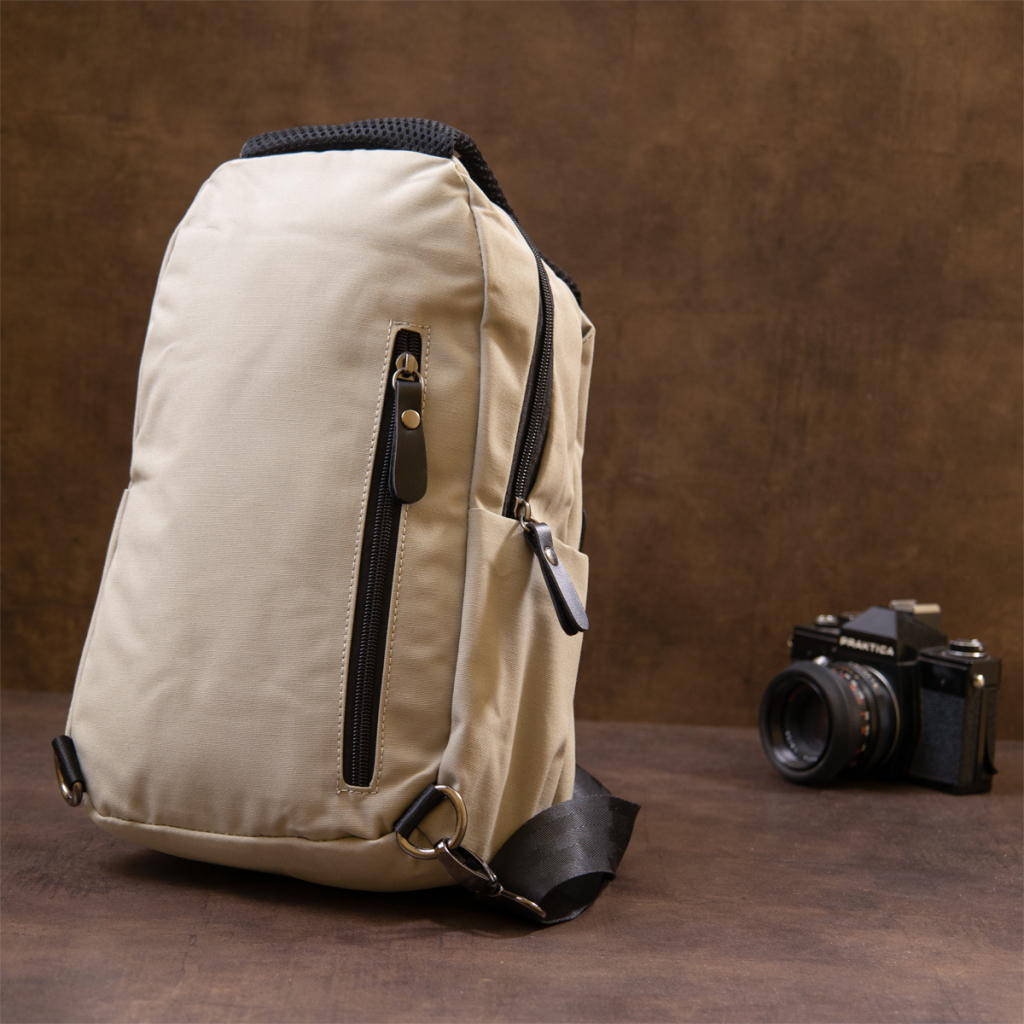 Сумка Vintage Через плече нейлон Світло-сіра (20631) - зображення 10