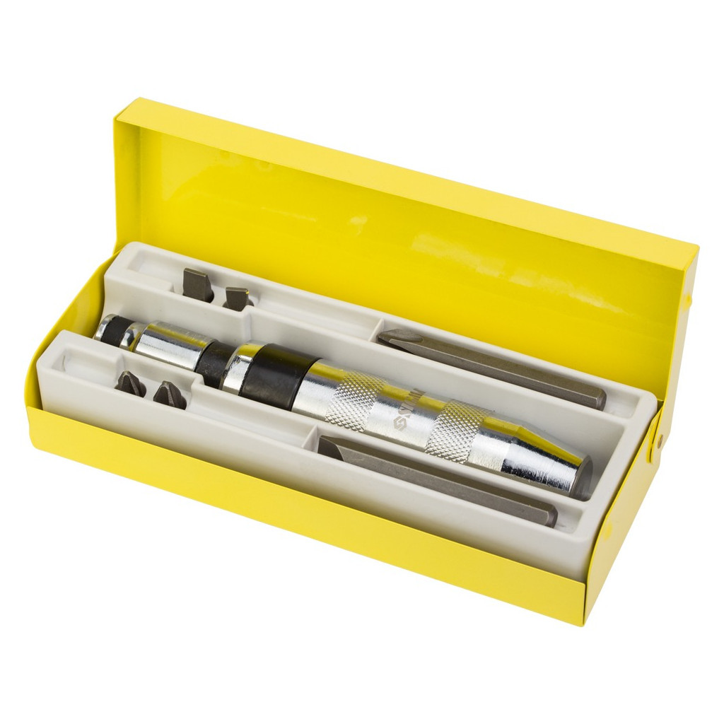 Викрутка Sigma ударно-поворотна з бітами 8шт CRV (метал кейс) (4004021) - изображение 1