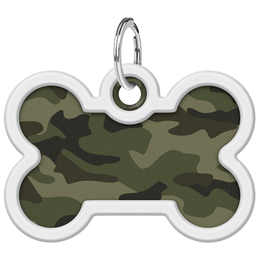 Адресник для тварин WAUDOG Smart ID з QR паспортом "Камо зелений", кістка 40х28 мм (0640-0205) - зображення 2