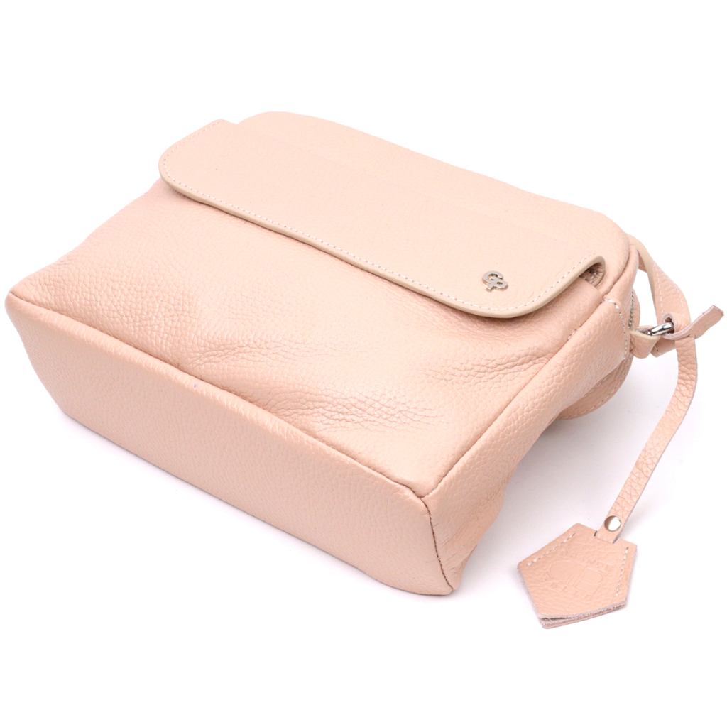 Сумка Grande Pelle Крос-боді з натуральної шкіри Пудрова (11694) - зображення 3