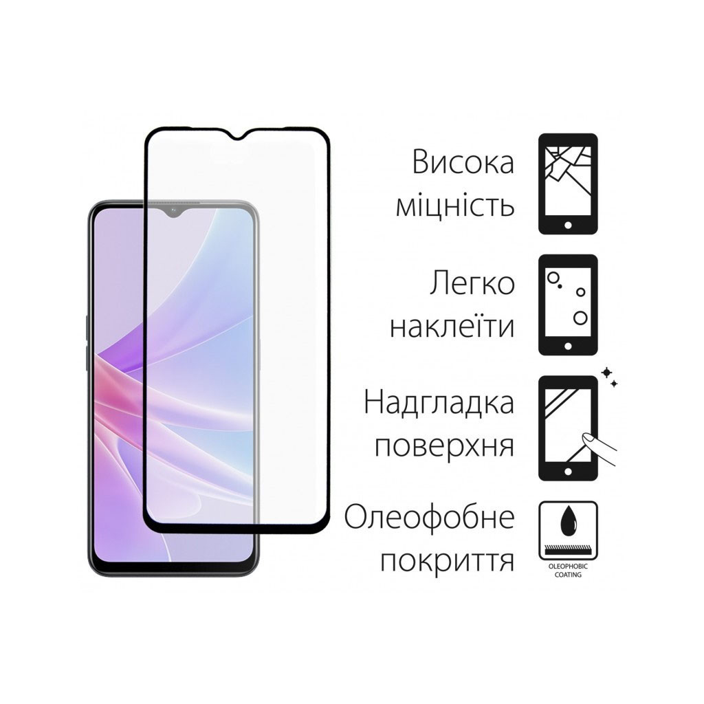 Скло захисне Dengos Full Glue Oppo A78 5G (black) (TGFG-298) - зображення 2