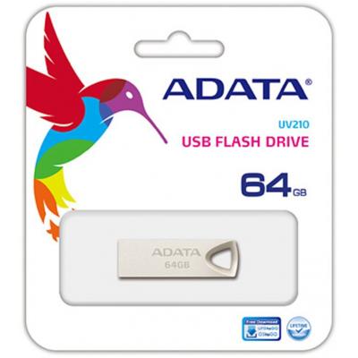 USB флеш накопичувач ADATA 64GB UV210 Metal Silver USB 2.0 (AUV210-64G-RGD) - зображення 3