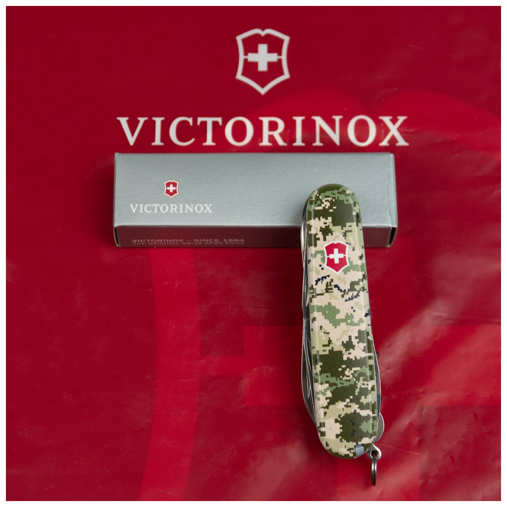 Ніж Victorinox Huntsman Army 91 мм Піксель + Лого (1.3713.3_W3941p) - зображення 12