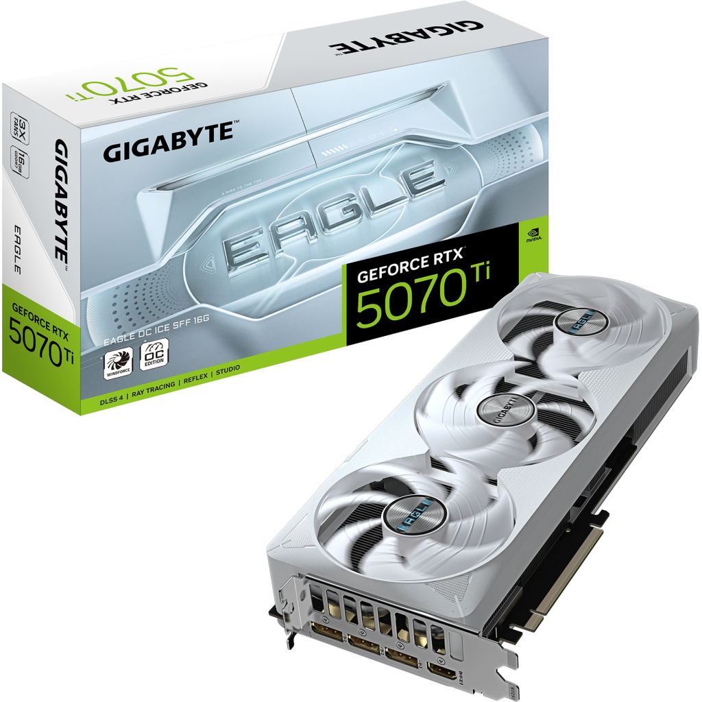 Відеокарта GIGABYTE GeForce RTX5070 Ti 16GB EAGLE OC ICE SFF (GV-N507TEAGLEOC ICE-16GD) - изображение 10