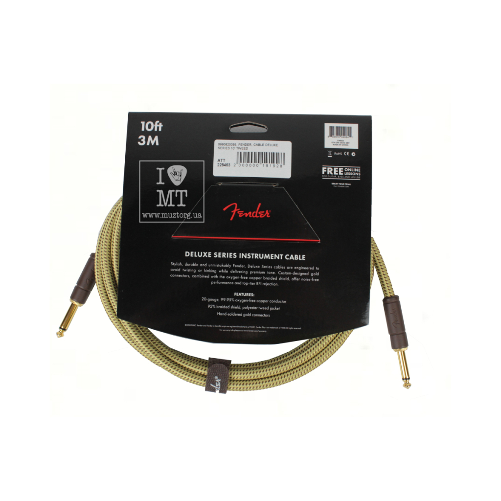 Інструментальний кабель Fender Cable Deluxe Series 10' Tweed (228463) - picture 3