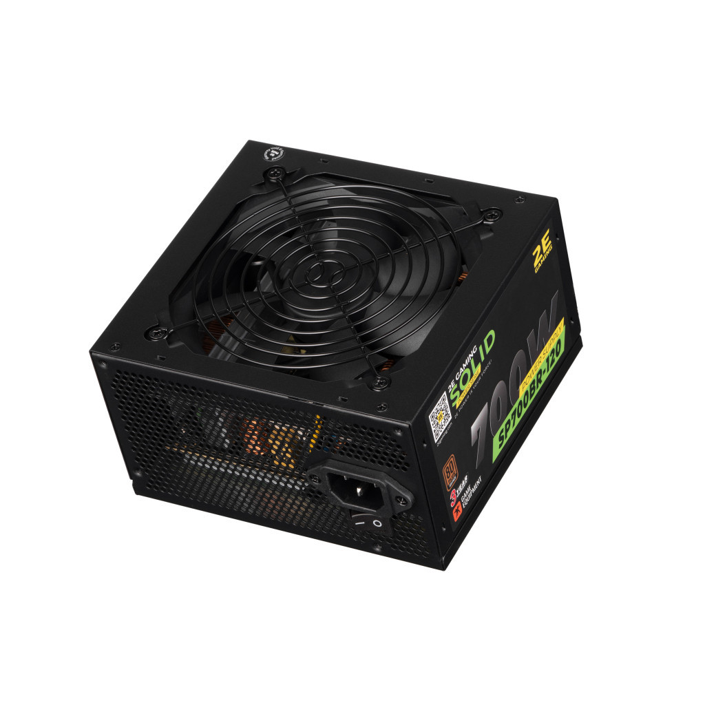 Блок живлення 2E GAMING SOLID POWER (700W), >85, 80+ Bronze, 120mm, 1xMB 24pin(20+4), 1xCPU 8pin(4+4), 3xMolex, (2E-SP700BR-120) - зображення 4