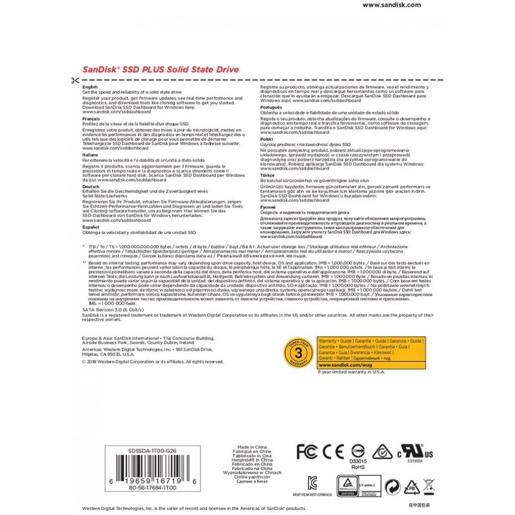 Накопичувач SSD 2.5" 1TB SanDisk (SDSSDA-1T00-G26) - зображення 5