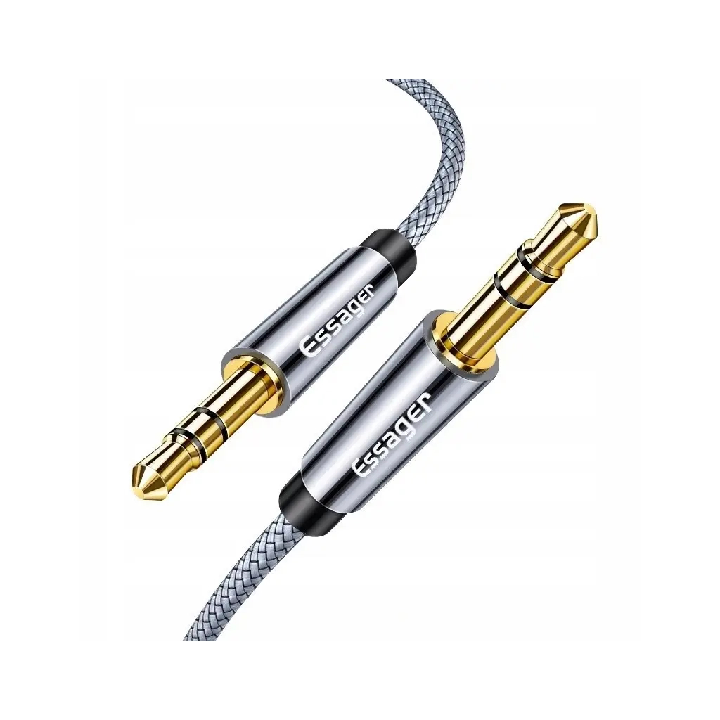 Кабель мультимедійний 3.5mm M to 3.5mm M 5.0m gray Essager (EYP35-DYD0G) - зображення 3