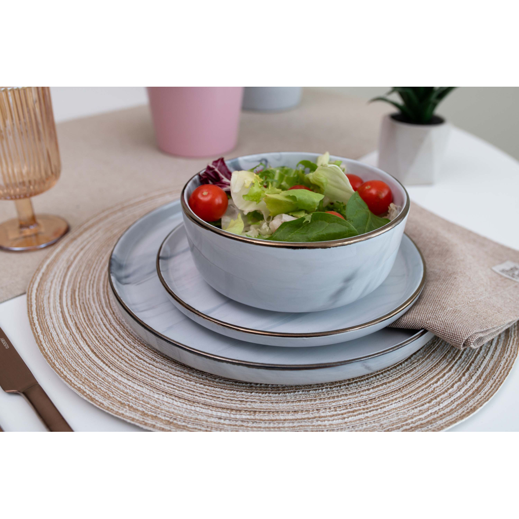 Салатник Ardesto Marmo 15.6см, кераміка, білий (AR2916MRW) - зображення 2