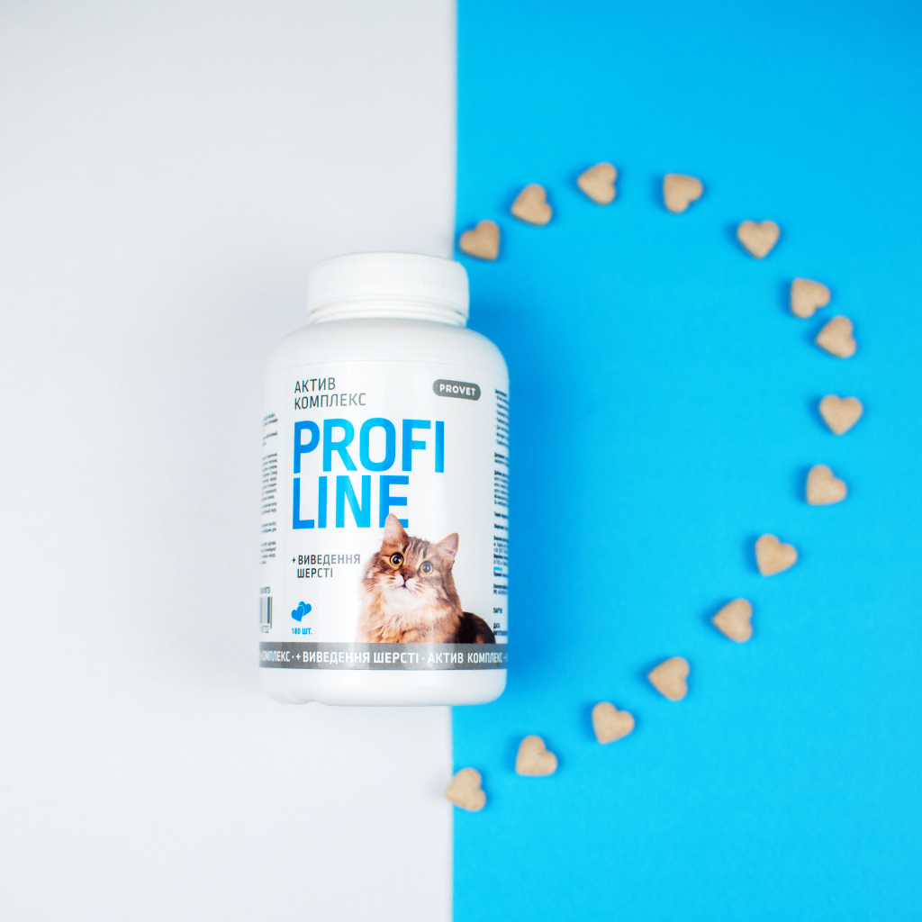 Вітаміни для котів ProVET Profiline Актив комплекс + виведення шерсті 180 табл (4823082431601) - изображение 3