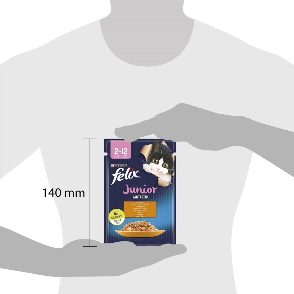 Вологий корм для кішок Purina Felix Fantastic Junior з куркою в желе 85 г (7613039832189) - зображення 4