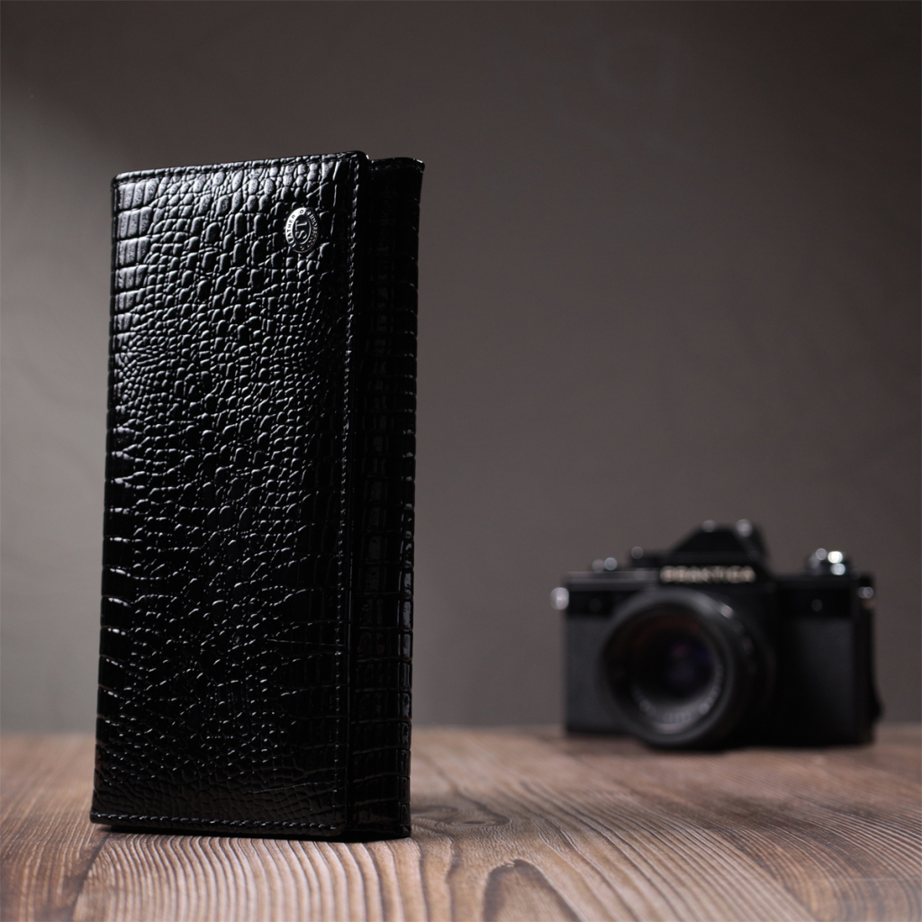 Гаманець ST Leather З натуральної шкіри Чорний (22718) - зображення 9