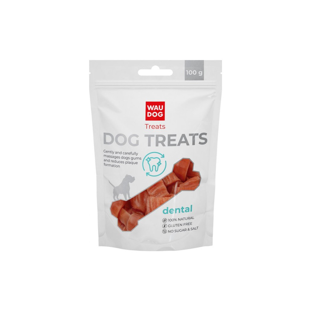 Ласощі для собак WAUDOG Treats Стоматологічна кістка зі смаком качки 100 г (4449) - зображення 1
