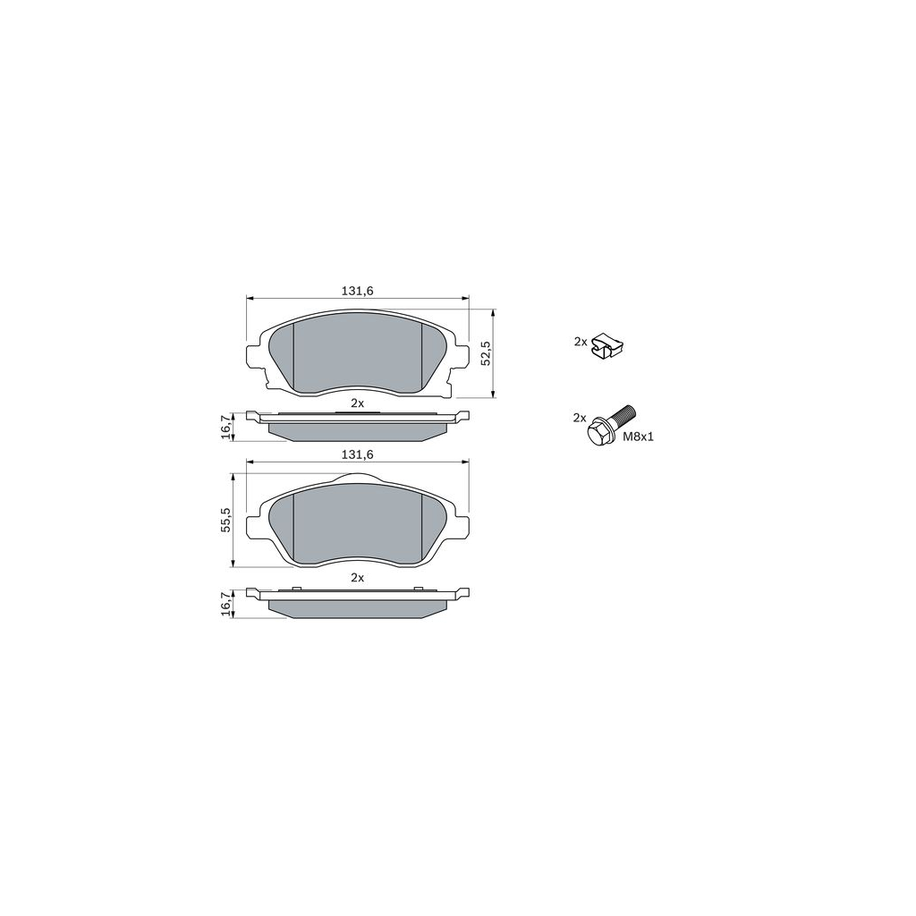 Гальмівні колодки Bosch 0 986 424 527 - зображення 2